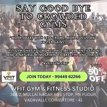 Crowd Free Gym in Vadavalli Coimbatore