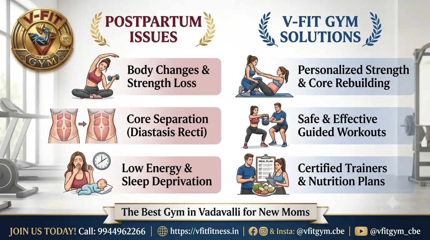 Safe Post-Delivery Weight Loss & Fitness at Vfit Gym, Vadavalli